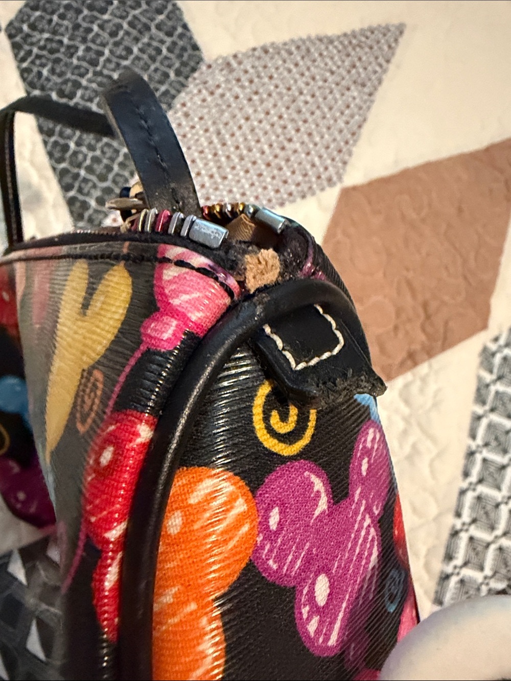 Dooney & Bourke Black Multicolor Mickey Balloon Wristlet *see description* - Picture 3 of 9